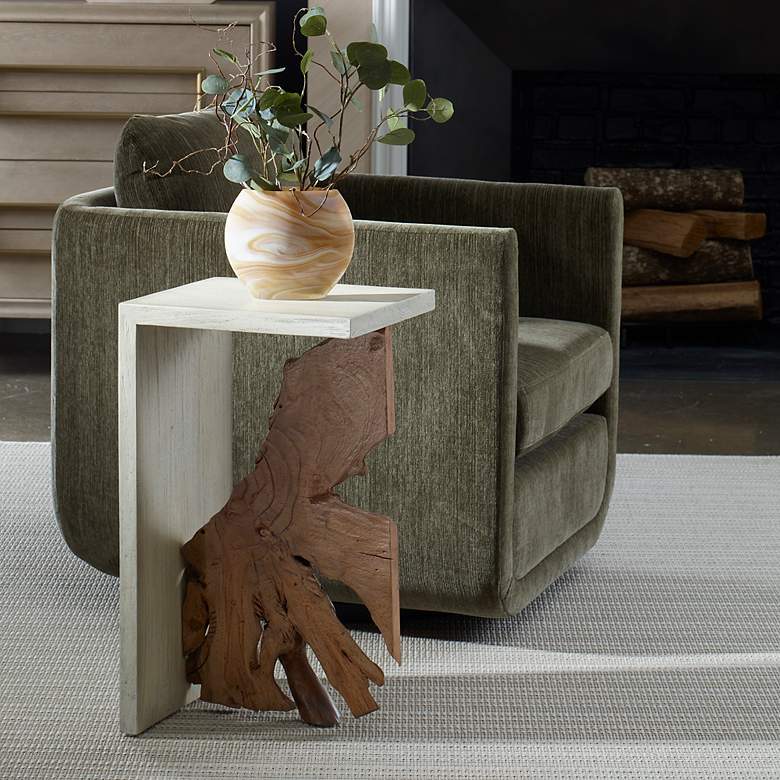 Image 1 Uttermost Intersect 13 3/4" Wide Wood Accent Table