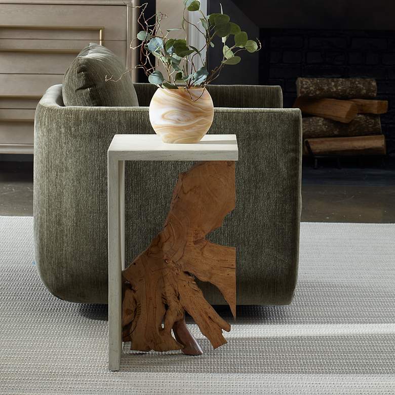 Image 3 Uttermost Intersect 13 3/4" Wide Wood Accent Table more views