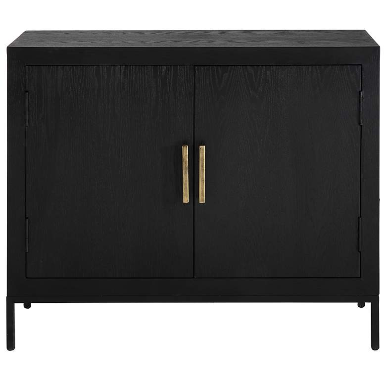 Image 3 Uttermost Inverness 40"W Dark Ebony Wood 2-Door Gold Cabinet