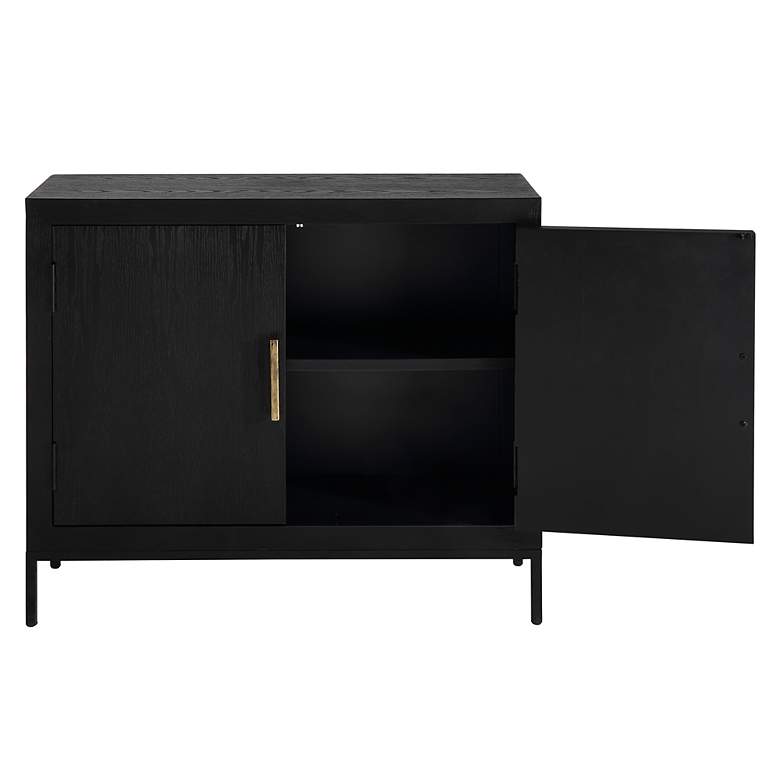 Image 7 Uttermost Inverness 40"W Dark Ebony Wood 2-Door Gold Cabinet more views