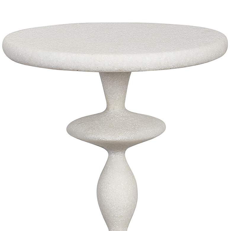 Image 3 Uttermost Inverse 11 inch Wide White Marble Round Drink Table more views