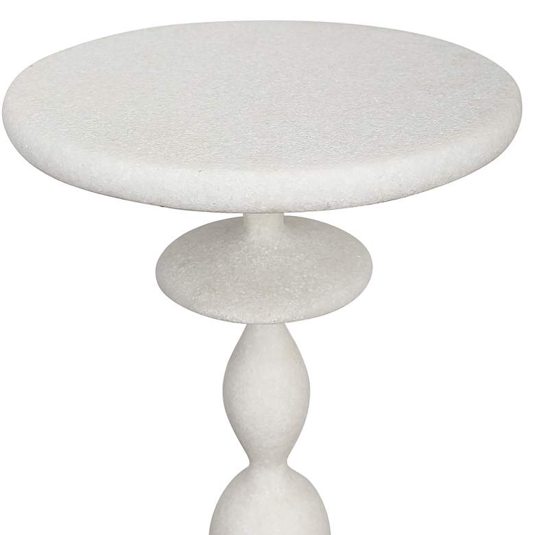 Image 5 Uttermost Inverse 11 inch Wide White Marble Round Drink Table more views