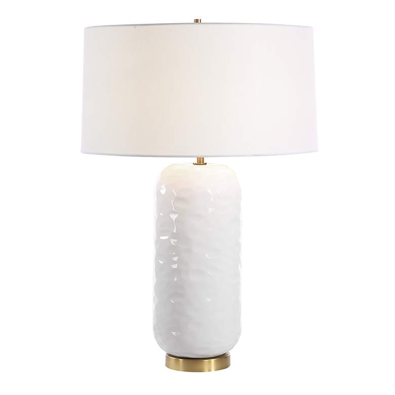Image 2 Uttermost Iona White Glaze Ceramic Table Lamp