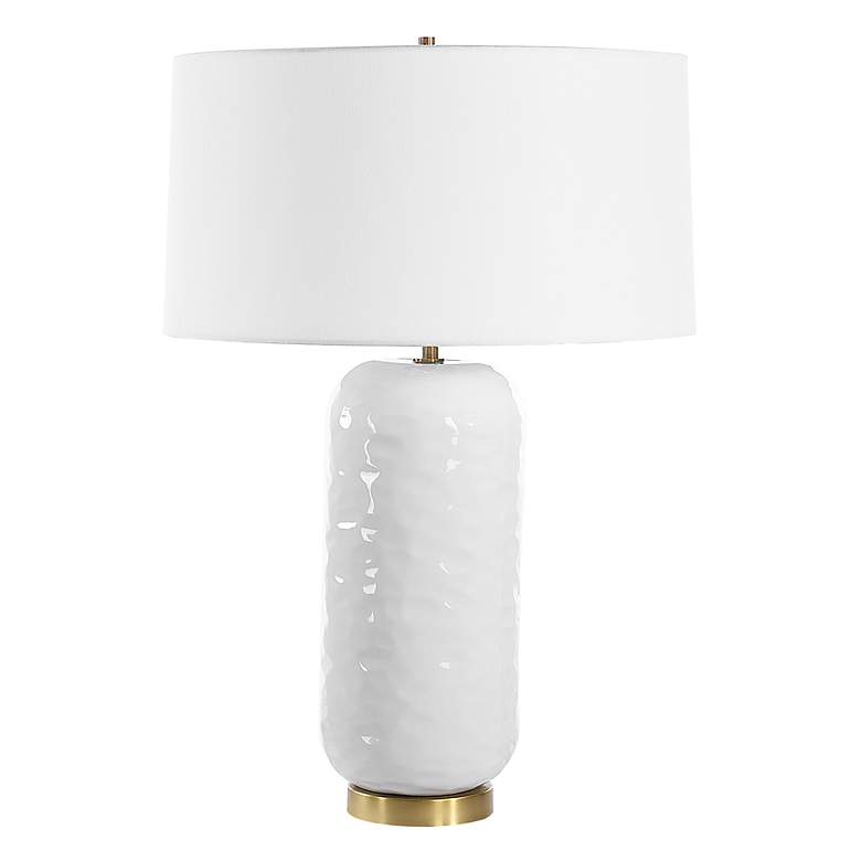 Image 4 Uttermost Iona White Glaze Ceramic Table Lamp more views