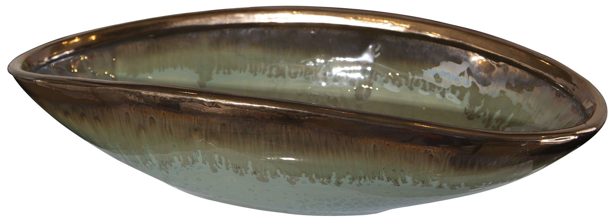 Image 2 Uttermost Iroquois 15.75 L x 7.5 D x 3.5 H Mint Green Earthenware Bowl