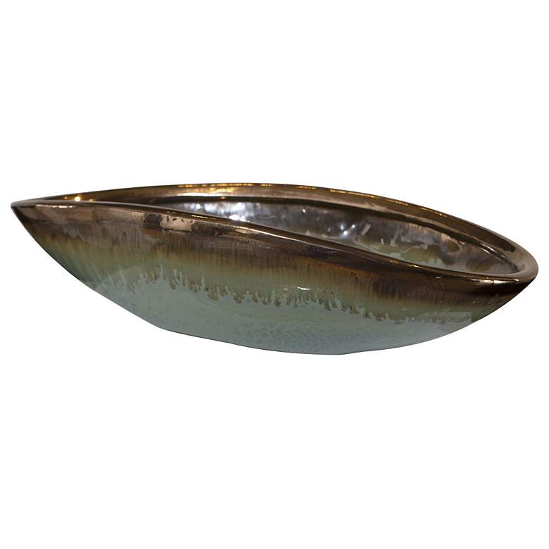 Image 4 Uttermost Iroquois Mint Green Brown Decorative Bowl more views