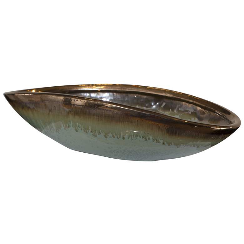 Image 5 Uttermost Iroquois Mint Green Brown Decorative Bowl more views
