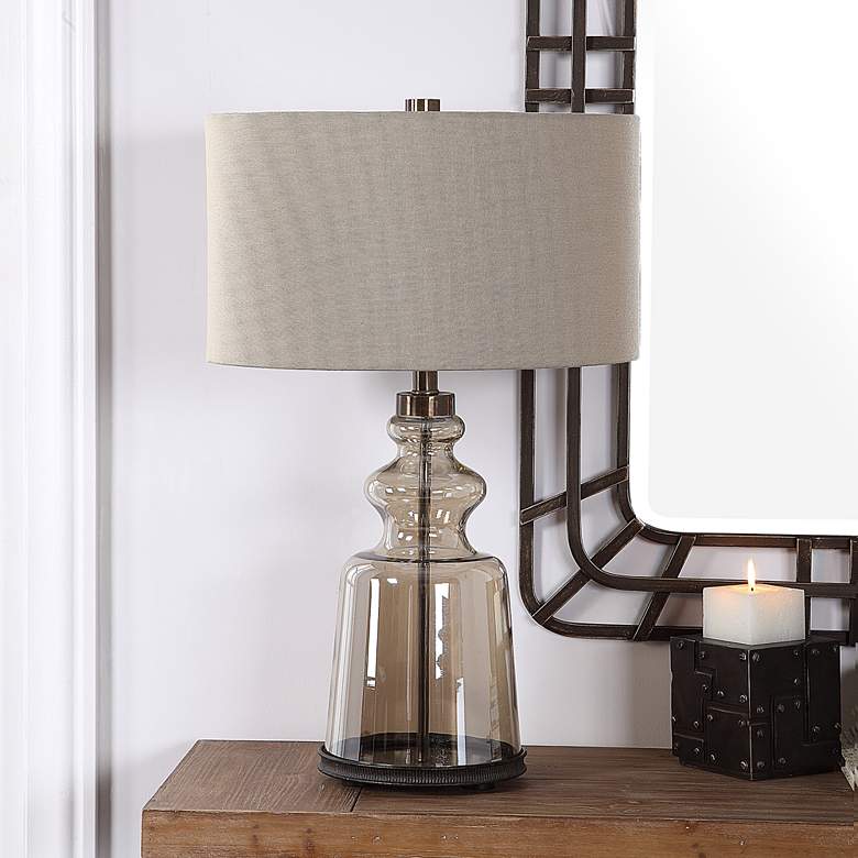Image 1 Uttermost Irving Amber Glass Table Lamp