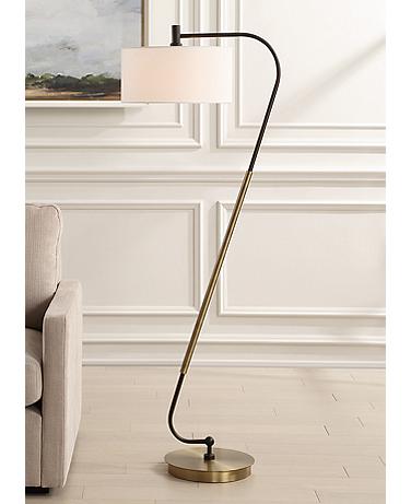 Uttermost Irwin Antique Brass and Bronze Arched Floor Lamp