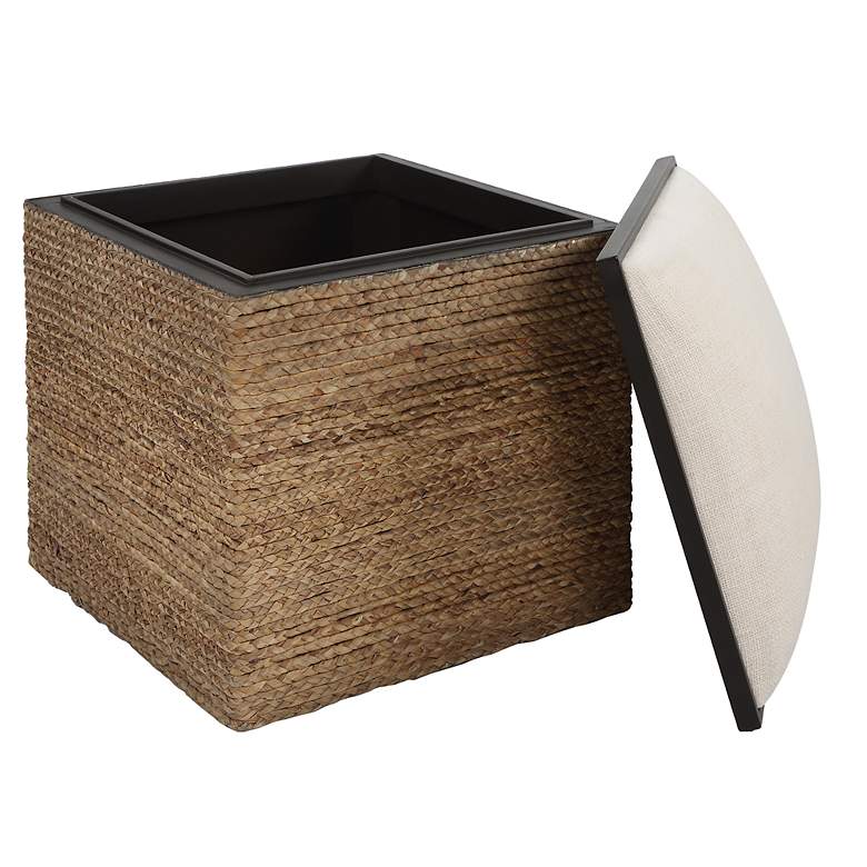 Image 4 Uttermost Island Light Beige Square Storage Accent Stool more views