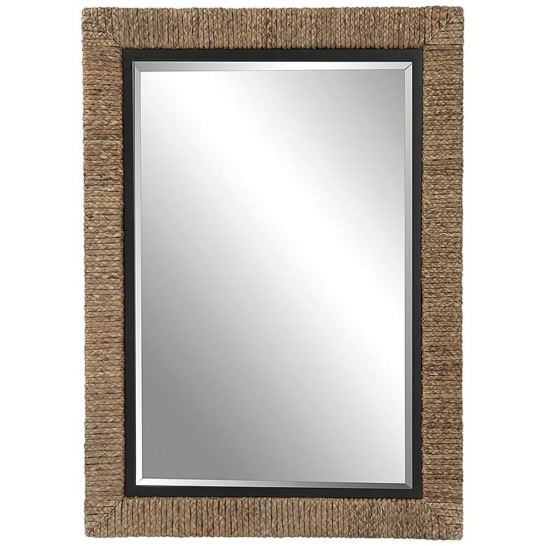 Image 2 Uttermost Island Natural Straw 29 1/2 inch x 41 1/2 inch Wall Mirror