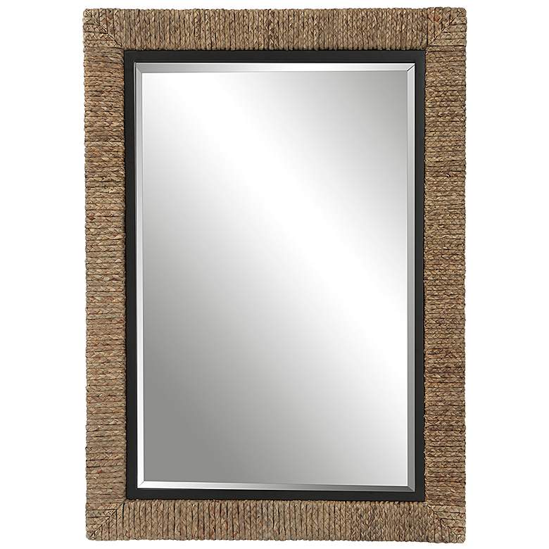 Image 2 Uttermost Island Natural Straw 29 1/2 inch x 41 1/2 inch Wall Mirror