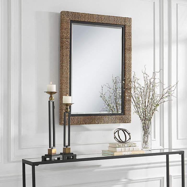 Image 4 Uttermost Island Natural Straw 29 1/2" x 41 1/2" Wall Mirror more views