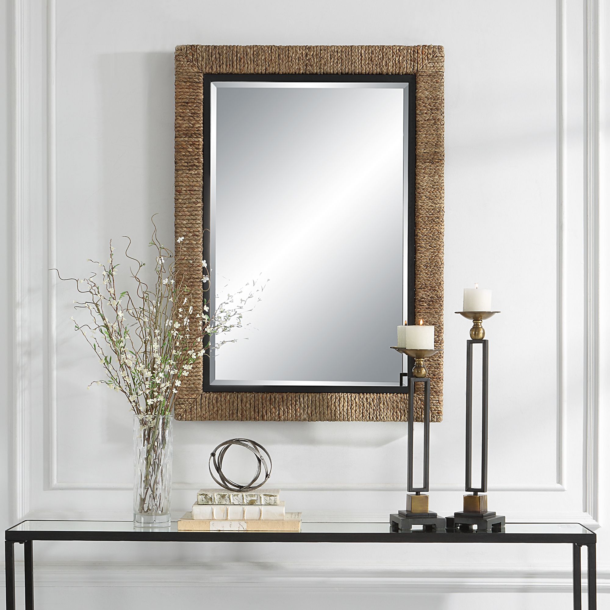 Uttermost Island Natural Straw 29 1/2" x 41 1/2" Wall Mirror