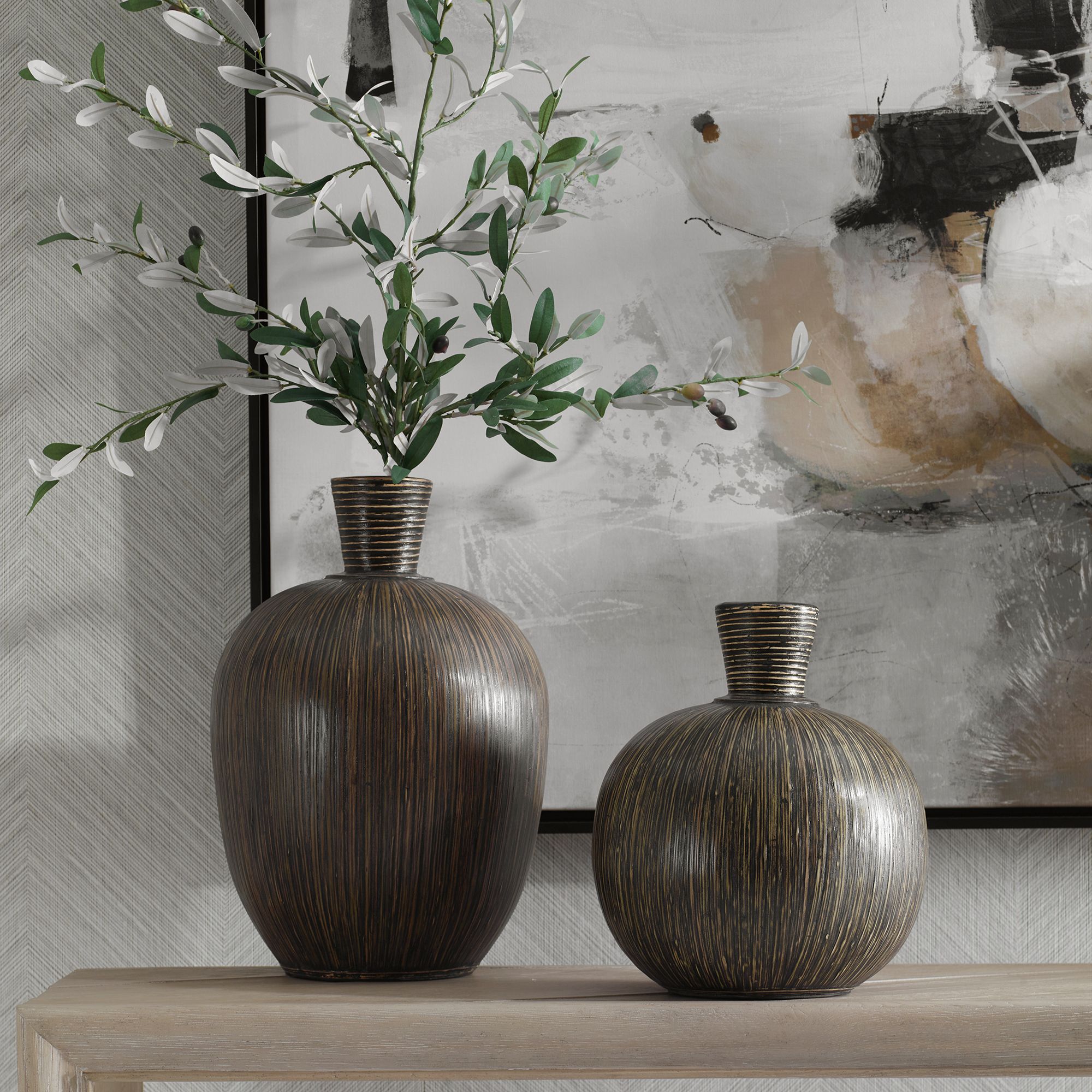 Image 5 Uttermost Islander 2-Piece Terracotta Vase Set more views