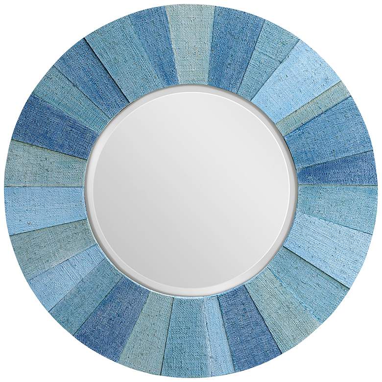 Image 3 Uttermost Isle Seagrass and Blue 42 inch Round Mirror