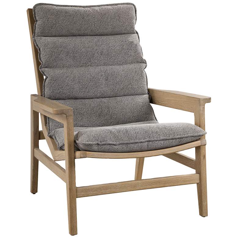 Image 2 Uttermost Isola Charcoal Gray Fabric and Wood Accent Chair