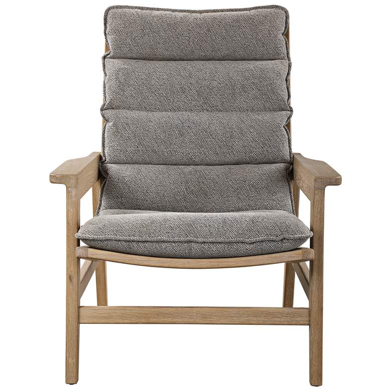 Image 7 Uttermost Isola Charcoal Gray Fabric and Wood Accent Chair more views
