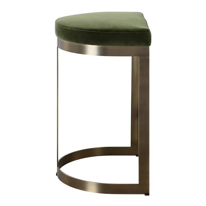 Image 4 Uttermost Ivanna 26" High Brass and Moss Green Counter Stool more views