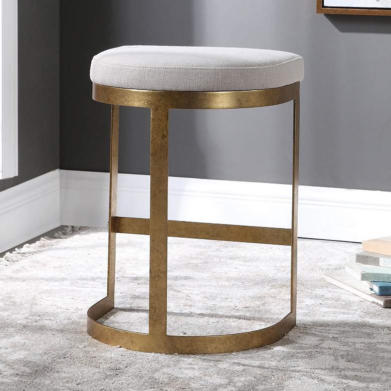 Image 1 Uttermost Ivanna 26 inch High Half-Round Modern Gold Counter Stool