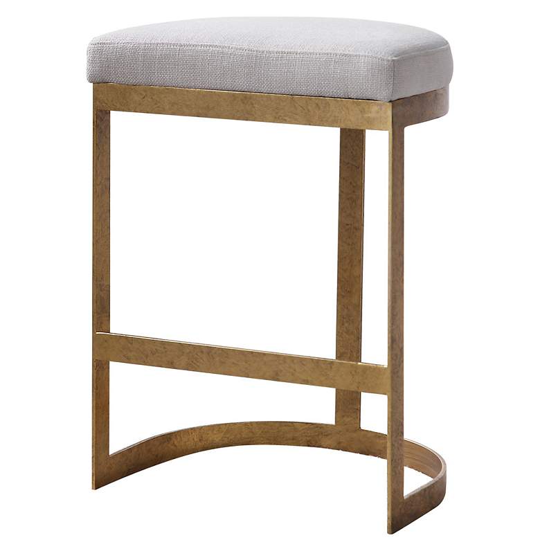 Image 4 Uttermost Ivanna 26" High Half-Round Modern Gold Counter Stool more views