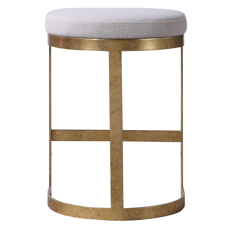 Image 5 Uttermost Ivanna 26" High Half-Round Modern Gold Counter Stool more views