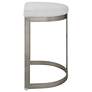 4_Uttermost Ivanna 26" Silver and White Linen Counter Stool more views