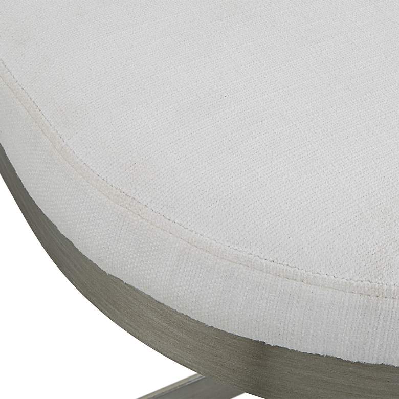 Image 5 Uttermost Ivanna 26" Silver and White Linen Counter Stool more views