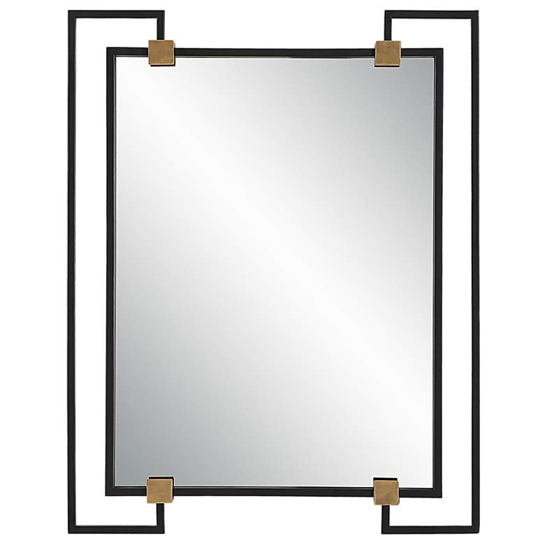 Image 1 Uttermost Ivey 32.5" x 42" Black Iron Rectangle Mirror