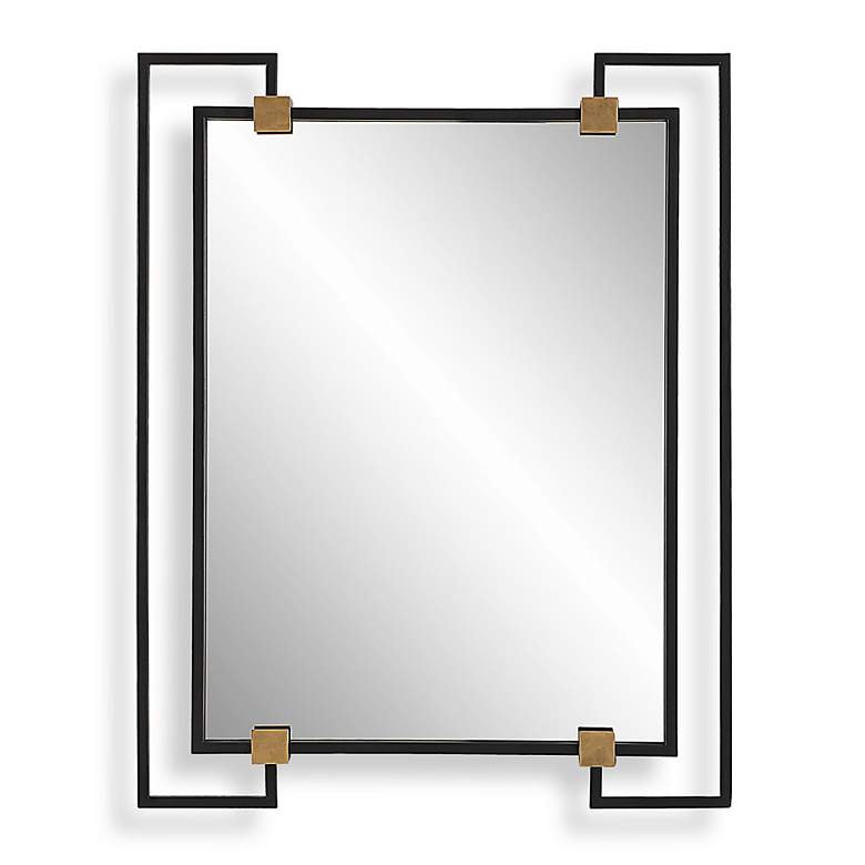 Image 2 Uttermost Ivey Black 32 1/2" x 42" Rectangular Wall Mirror