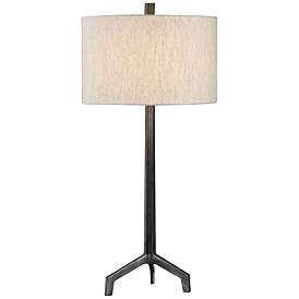 Image2 of Uttermost Ivor 33 3/4" Rustic Industrial Raw Steel Tripod Table Lamp