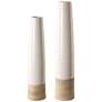 2_Uttermost Ivory Sands 23" High White Ceramic Vases Set of 2
