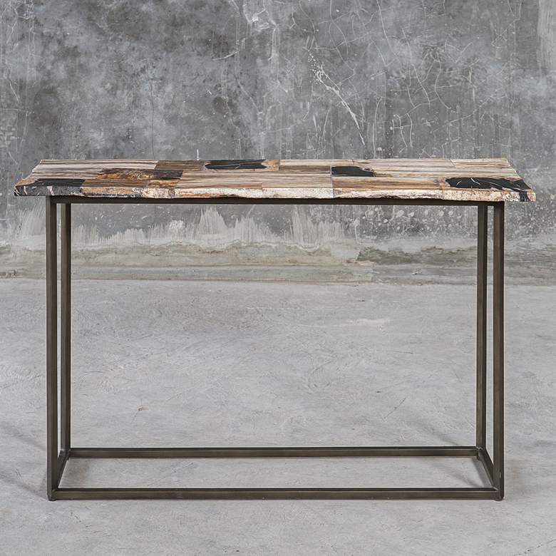 Image 1 Uttermost Iya 48" Wide Bronze Rectangular Console Table