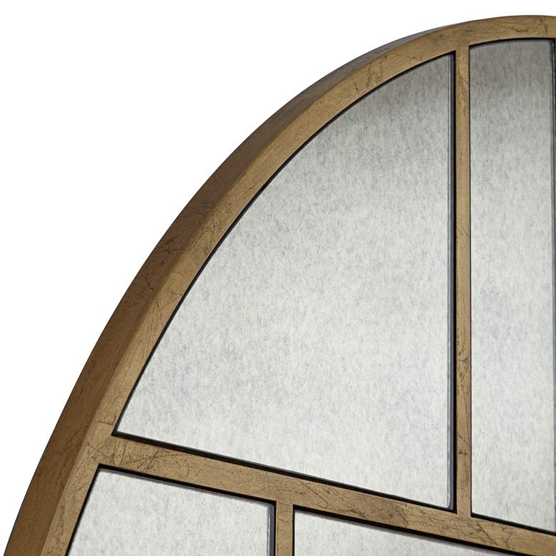 Image 3 Uttermost Iyengar 35" Geometric Antique Gold Round Wall Mirror more views