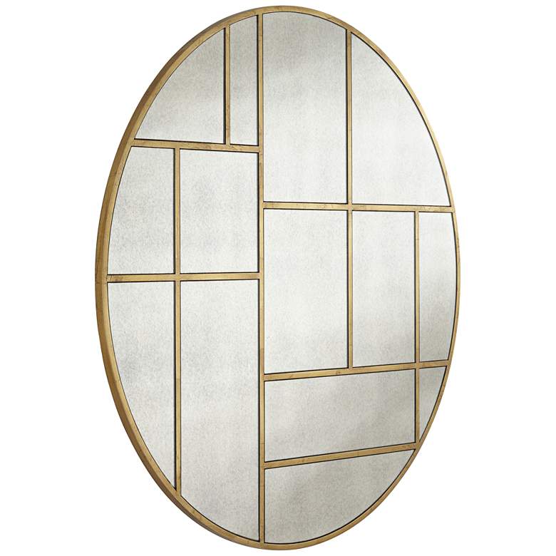 Image 5 Uttermost Iyengar 35" Geometric Antique Gold Round Wall Mirror more views