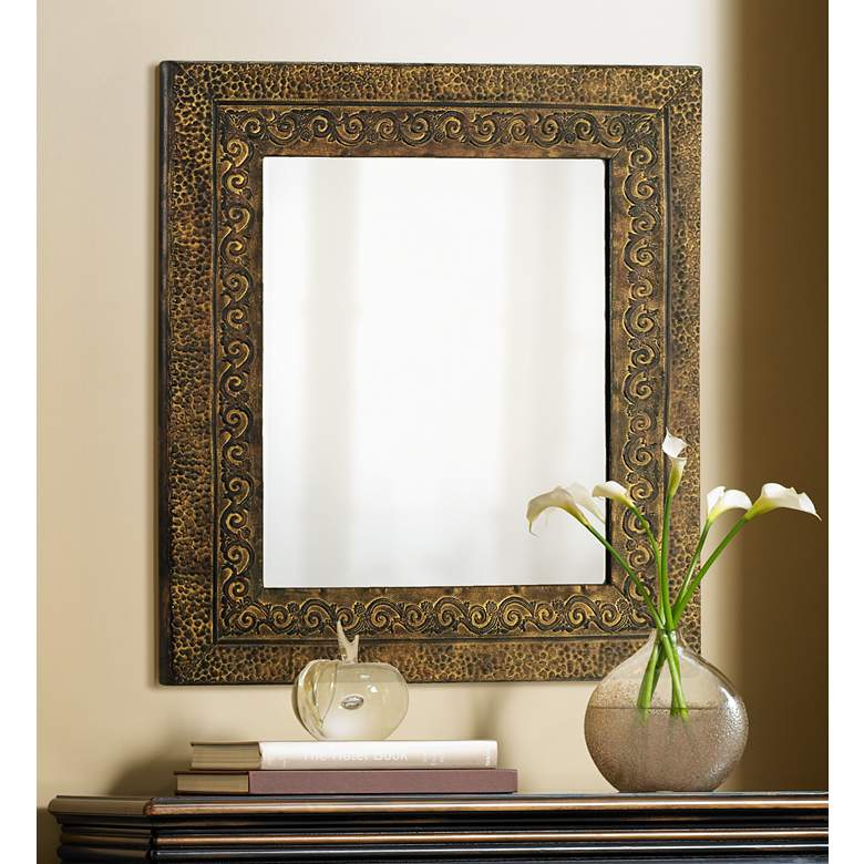 Image 1 Uttermost Jackson Rustic Bronzed 30" x 34" Wall Mirror