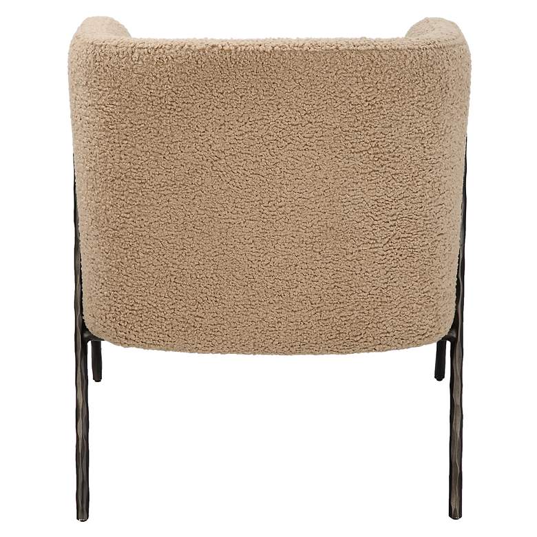 Image 4 Uttermost Jacobsen Latte Shearling Barrel Accent Chair more views