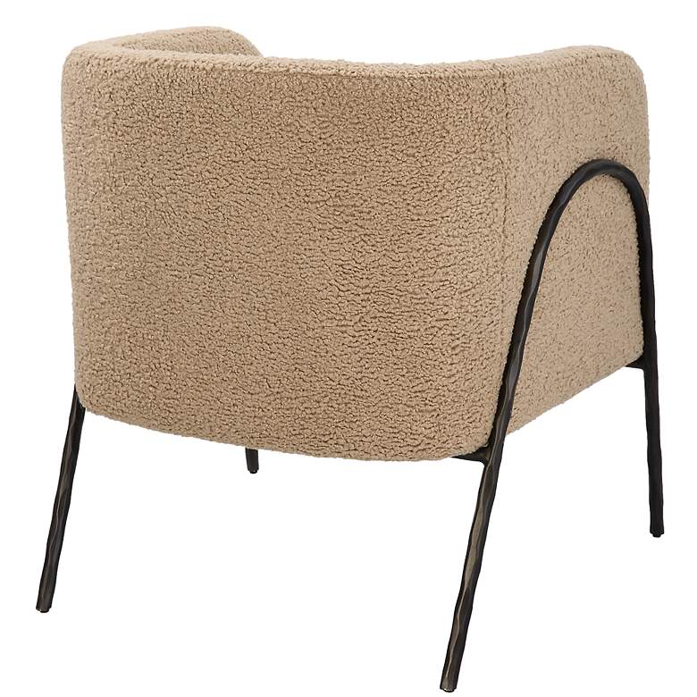 Image 5 Uttermost Jacobsen Latte Shearling Barrel Accent Chair more views