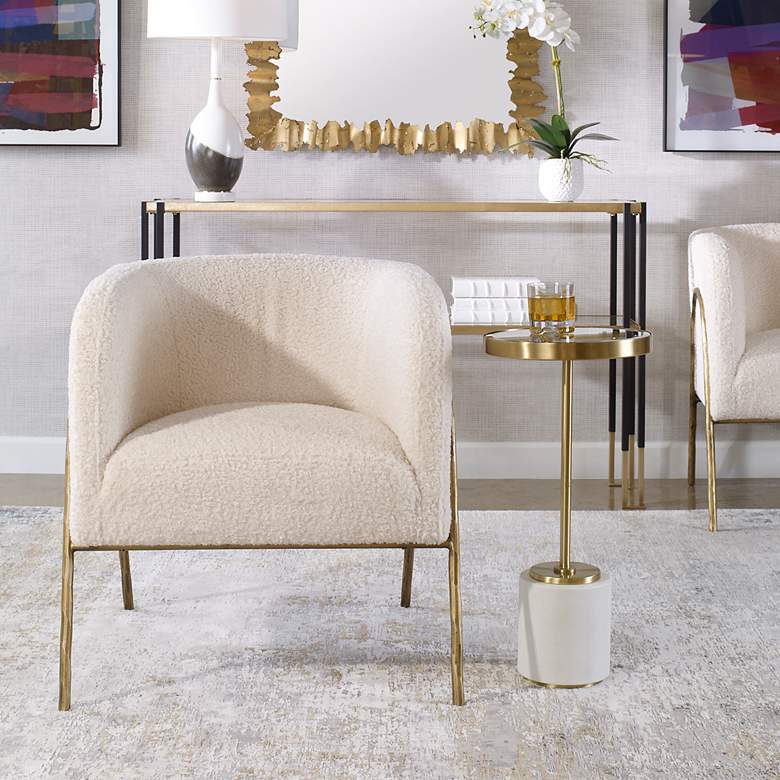 Image 3 Uttermost Jacobsen Natural Shearling Accent Chair more views