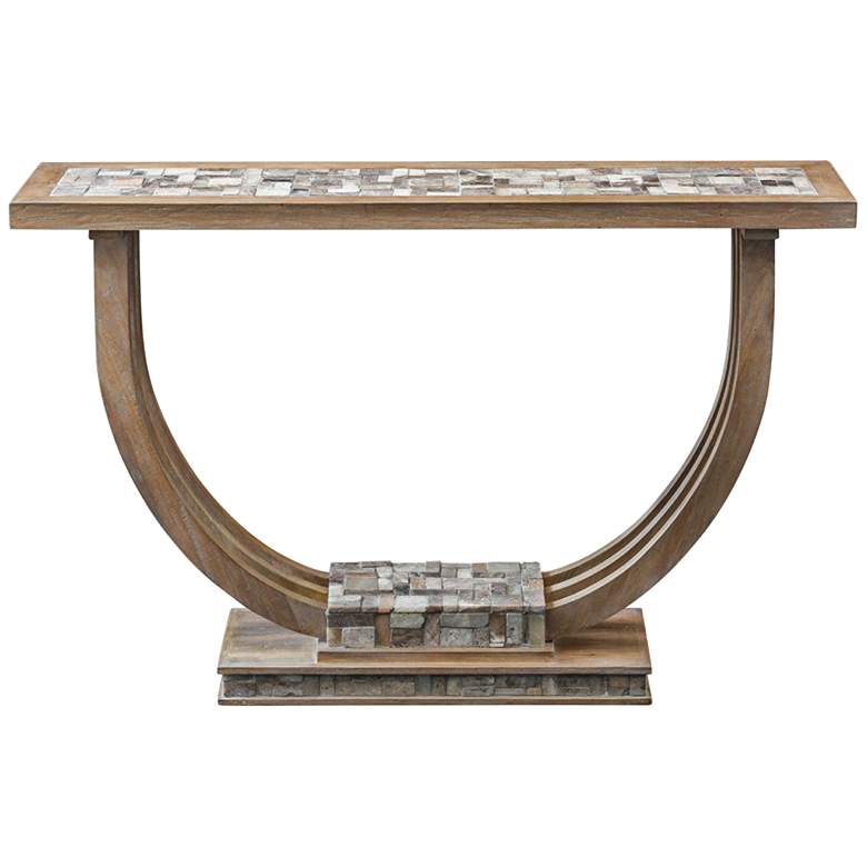 Image 1 Uttermost Jadrian Natural Stone and Oatmeal Console Table