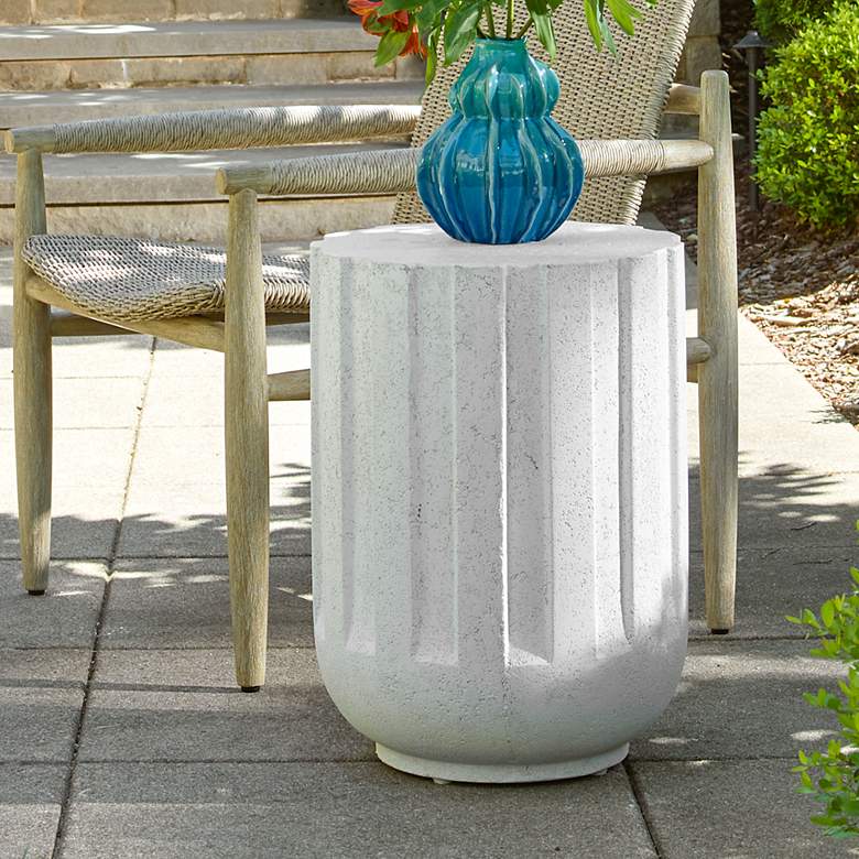Image 1 Uttermost Jane 22" H White GRC Outdoor Accent Table