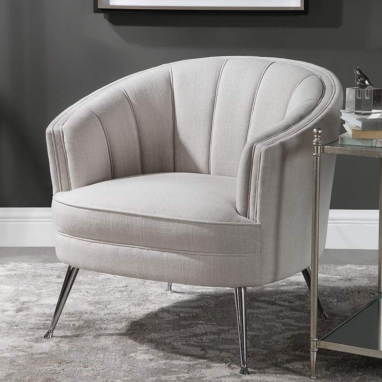 Image 1 Uttermost Janie 31" Wide Light Gray Fabric Modern Accent Chair