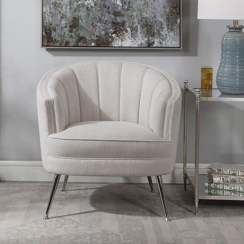 Image 3 Uttermost Janie 31" Wide Light Gray Fabric Modern Accent Chair more views