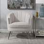 3_Uttermost Janie 31" Wide Light Gray Fabric Modern Accent Chair more views
