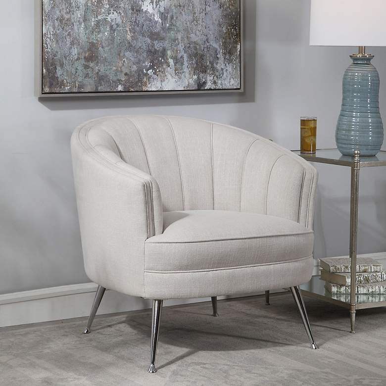 Image 5 Uttermost Janie 31" Wide Light Gray Fabric Modern Accent Chair more views