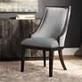 1_Uttermost Janis 27" Wide Barrel Back Gray Fabric Accent Chair
