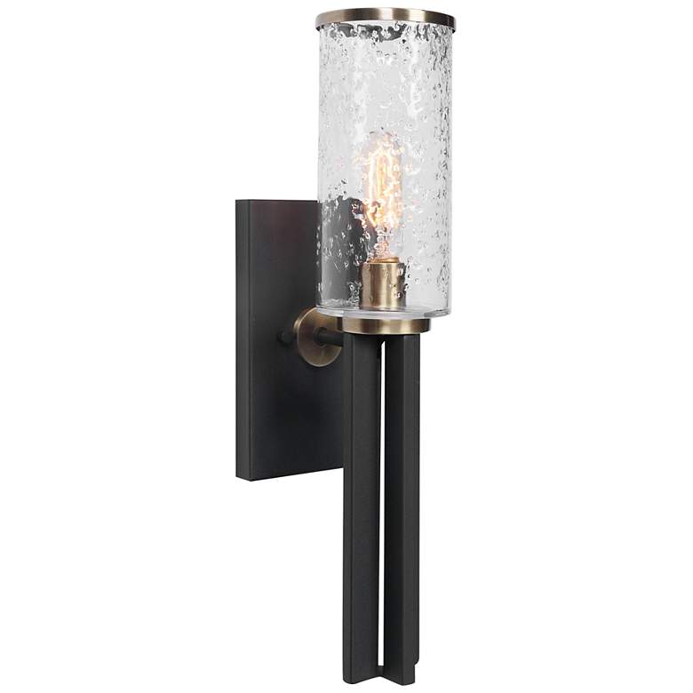 Image 1 Uttermost Jarsdel 20 inch High Black Wall Sconce