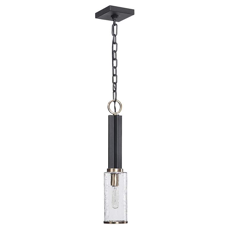 Image 4 Uttermost Jarsdel 4 1/2" Sanded Black and Brass Mini Pendant Light more views