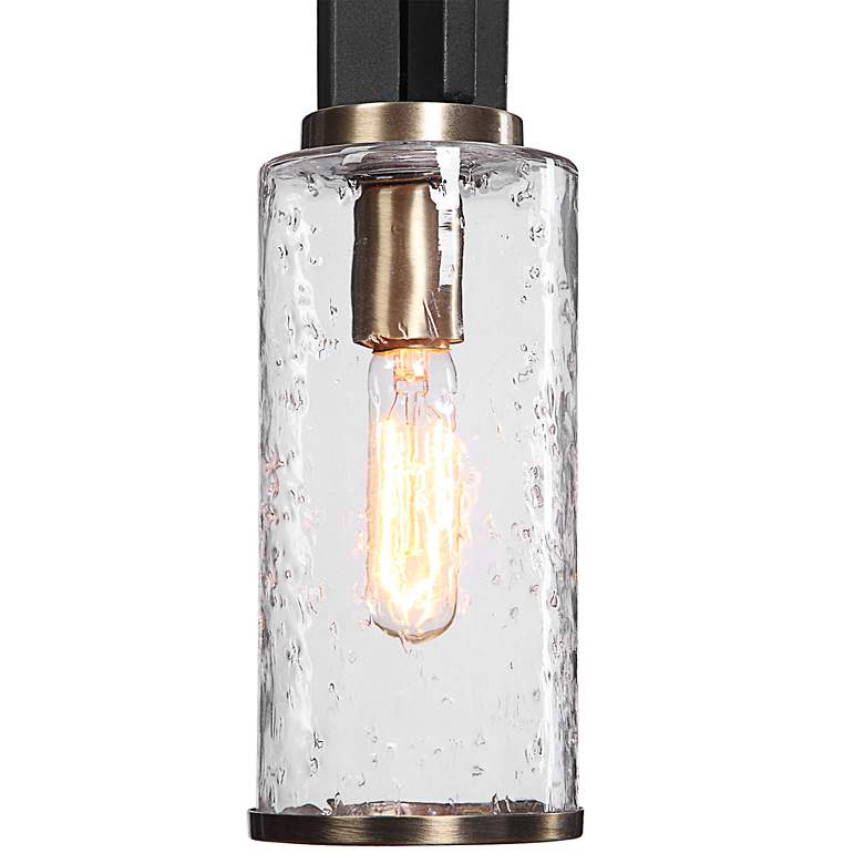 Image 5 Uttermost Jarsdel 4 1/2" Sanded Black and Brass Mini Pendant Light more views