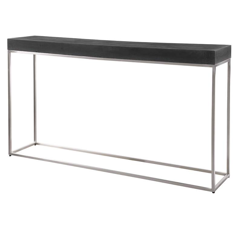 Image 3 Uttermost Jase 54" Wide Brushed Nickel Console Table more views